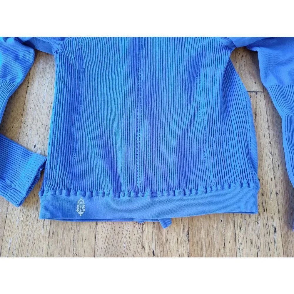 FREE PEOPLE MERCURY MOTO JACKET BLUE NWT SZ M/L - Picture 7 of 10